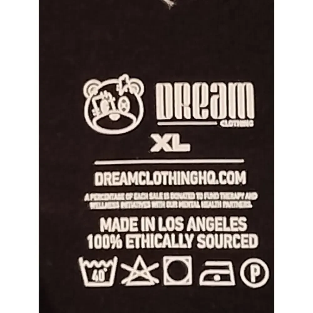 Dream Clothing Men's Black T-Shirt XLarge Bear Graphic Cotton Great Condition - Picture 2 of 14